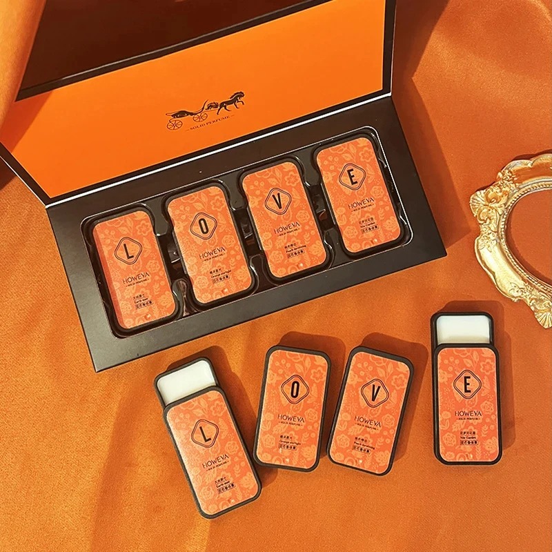 Perfume Fragrance Kit - Set Parfum Padat 4-Piece, Aroma Bunga